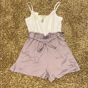 Lilac and white romper